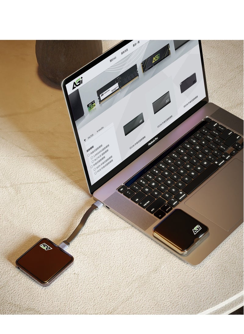 EDM38 2TB Magnetic Portable External SSD, USB 3.2 Gen2x2 with 20Gbps Speed, Read Speed of up to 2050MB/s, Compatible with Laptop, Notebook, PC, iPhone 15 Series - White