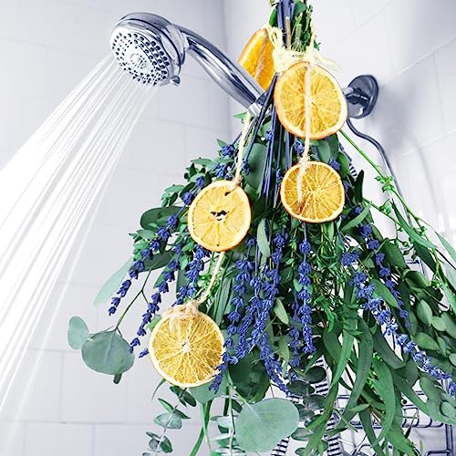 Gifugi 5 Kinds Mix Dried Eucalyptus & Lavender Flowers Bundle for Shower , 15''-17''Natural Real Fresh Preserved Eucalyptus Leaves and Lemon Hanging Plants, Home Bathroom Decor, Fragrance - Image 1