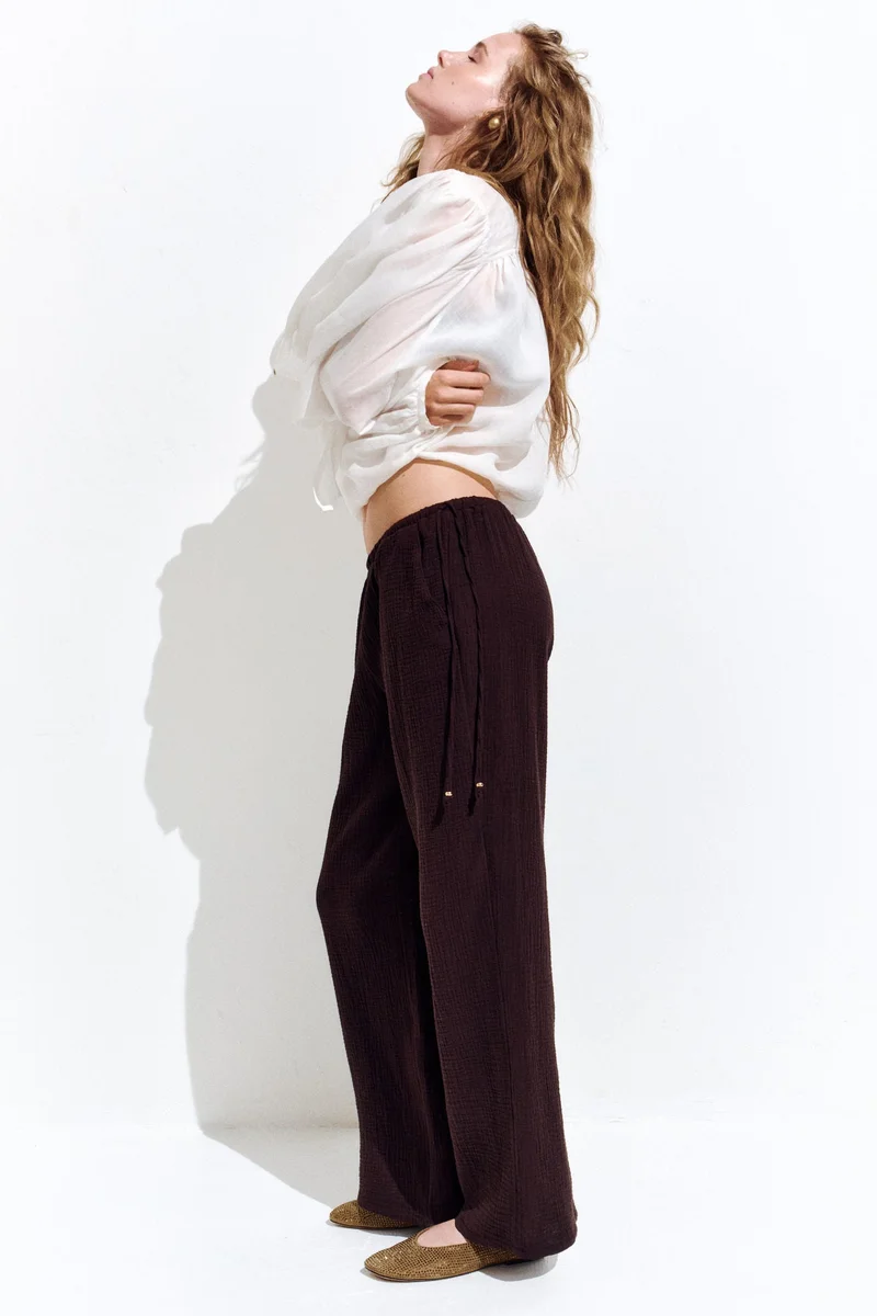اتش اند ام Wide drawstring trousers