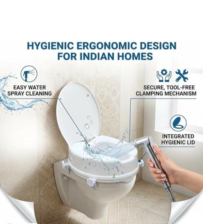 4-inch Medical Raised Toilet Seat with Tight Cover - Durable Plastic Toilet Lifter for Safety and Mobility Support for the Elderly and Disabled (White) - Image 4