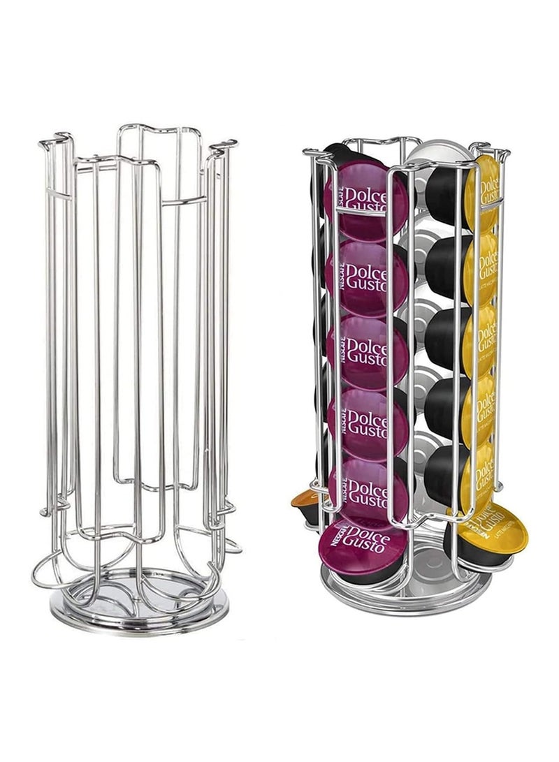 BLOOMING TIME 24-Capsule Coffee Pod Holder Silver - Image 1