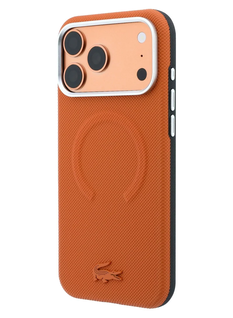 Lacoste iPhone 18 Pro Max MagSafe Case PU Leather Embossed Hard Case Compatible with iPhone