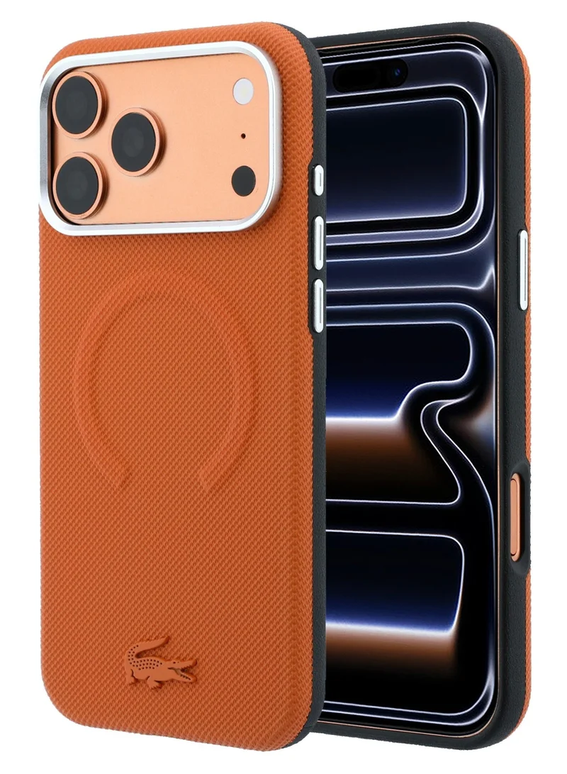 Lacoste iPhone 18 Pro Max MagSafe Case PU Leather Embossed Hard Case Compatible with iPhone