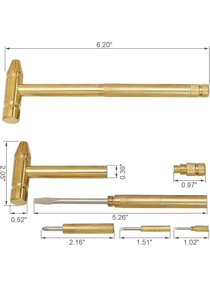 THE RADHA MADHAV - THE RADHA MADHAV Portable Screwdriver Set Mini Hidden Multi Functional 5 in 1 Small Metal Hammer Multi Functional Multi Tool Metal Portable Hammer Mini Hathodi - Image 1