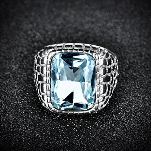MASOP Luxury Mens Stainless Steel Wedding Ring Engraved Snake Pattern Silve Color Engagement Size 10 - Image 3