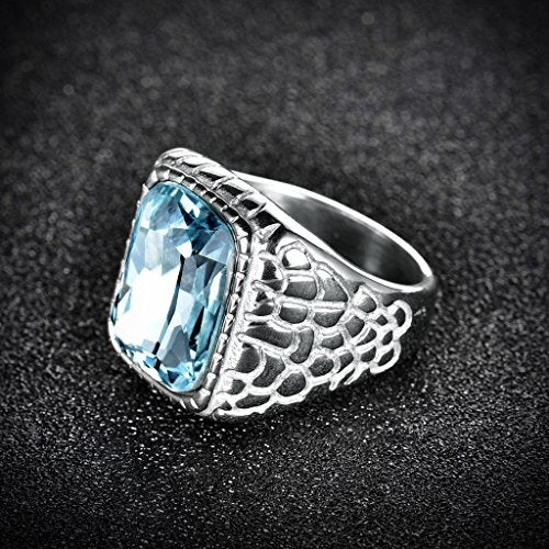 MASOP Luxury Mens Stainless Steel Wedding Ring Engraved Snake Pattern Silve Color Engagement Size 10 - Image 2