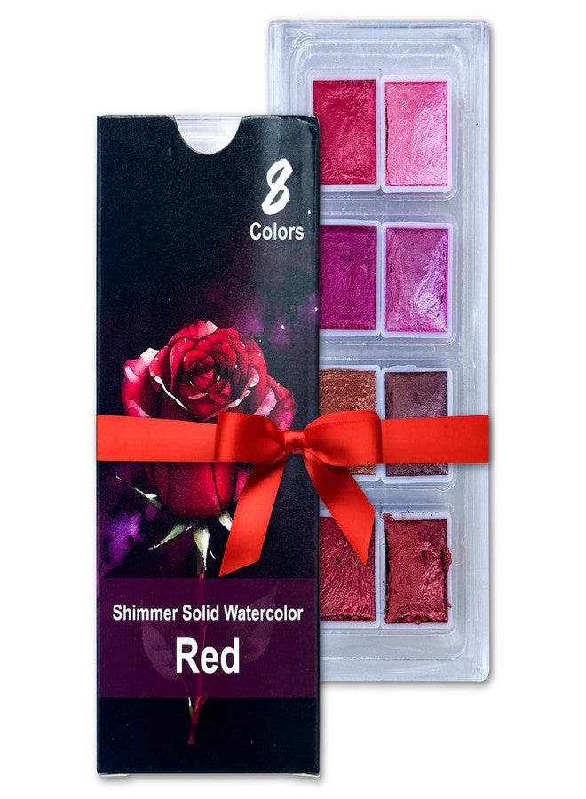 The Crafthives Shimmer Watercolor Set Red Magic 8 Metallic Pearlescent Solid Colors for Painting Calligraphy Journaling Illustration DIY Crafts Artists and Kids - Image 5