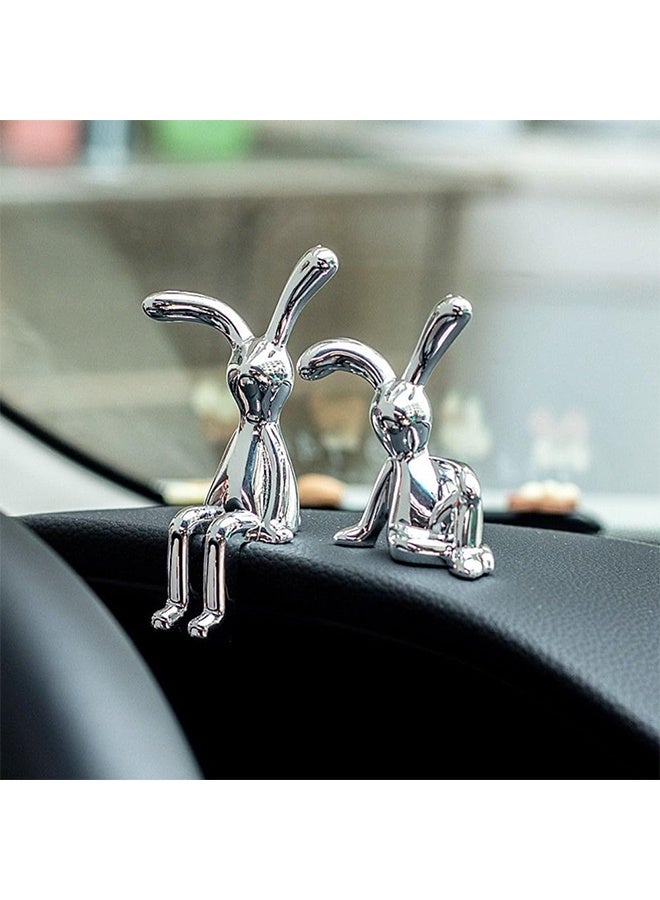 Set of 2 Rabbit Car Ornaments Light Luxury Ornaments Cute Car Interiors Car Decorations Creative Car Centre Console Jewelry - Image 3