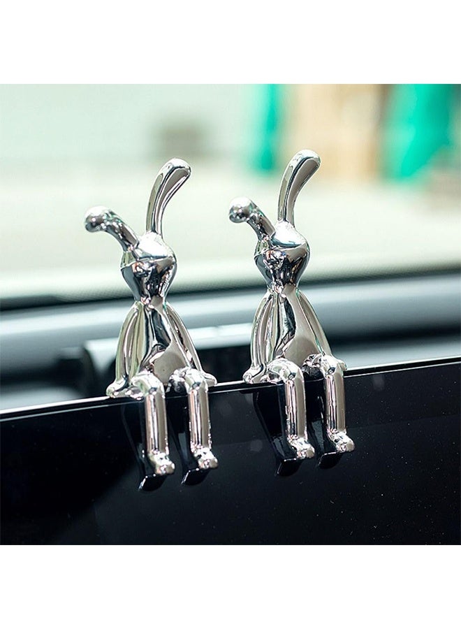 Set of 2 Rabbit Car Ornaments Light Luxury Ornaments Cute Car Interiors Car Decorations Creative Car Centre Console Jewelry - Image 5