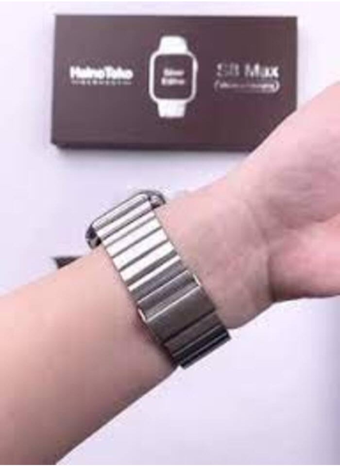 Haino Teko S8 MAX Smart Watch with Two Stainless Steel and Brown Leather Straps Wireless Charger for Men and Women - pzsku/Z892200767BDB4DA17DC2Z/45/_/1729030606/f2fbc036-35cc-44c5-be89-2d375edfdf63