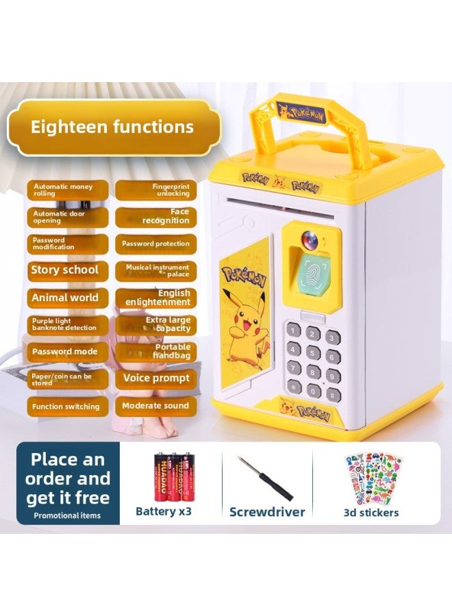 2024 Boys And Girls Password Box Large Capacity Can Be Saved For Boys Astronauts Children's Savings Piggy Bank-Color:906 Pink Planet Cat—18 Major Function Face Recognition Automatic Door Opening—rechargeable Model - Image 2