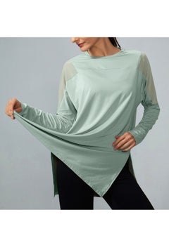 Generic Women's Mesh Running Sports T-Shirt Long Sleeved Loose Yoga Clothes Quick Drying Clothes  - Image 1