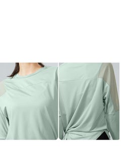Generic Women's Mesh Running Sports T-Shirt Long Sleeved Loose Yoga Clothes Quick Drying Clothes  - Image 2