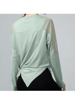Generic Women's Mesh Running Sports T-Shirt Long Sleeved Loose Yoga Clothes Quick Drying Clothes  - Image 4
