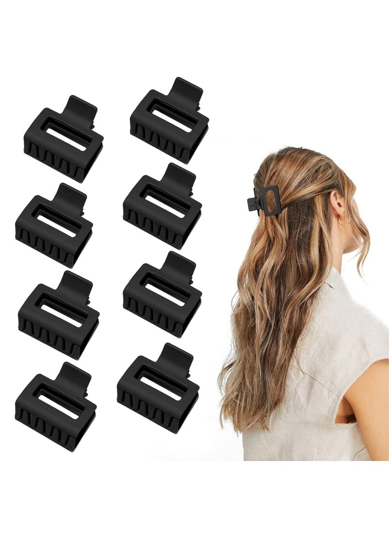 cobinaan - Claw Hair Clips for Women and Girls 2 Matte Rectangle Clips for Thin or Thick Hair Nonslip Hair Jaw Clips 8pcs Black - Image 1