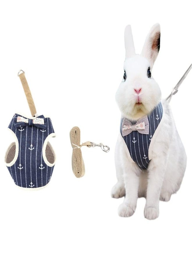 Barn Eleven Rabbit Harness and Leash for Walking Escape Proof - Cute Mesh Breathable Bunny Vest Harness Outdoor Camping Hiking Training - Also Suit for Ferret Kittn Puppy Small Animals (Small) - Image 1