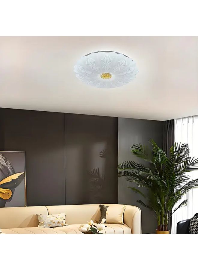 مصباح سقف دائري حديث من نوع LED باللون الذهبي مع نقشة سحاب لغرفة النوم وغرفة المعيشة والمكتب وغرفة الطعام والمدخل وغرفة المعاطف للإضاءة المحيطة والتجارية - الطراز B باللون الذهبي - Image 2