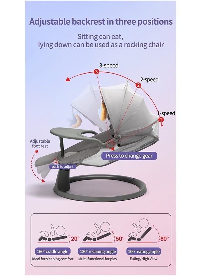 Multi-Functional Baby Swing Bassinet With Remote Control And Toys Electric Baby Rocking Chair Remote Control Swing With 5 Speeds, Footrest, Music Playing, Mosquito Net, Sunshade And Hanging Toys For Entertainment - pzsku/Z89223CB73681602608F0Z/45/_/1719909990/c7fccf39-c380-4d6b-9698-859f4f2af96d