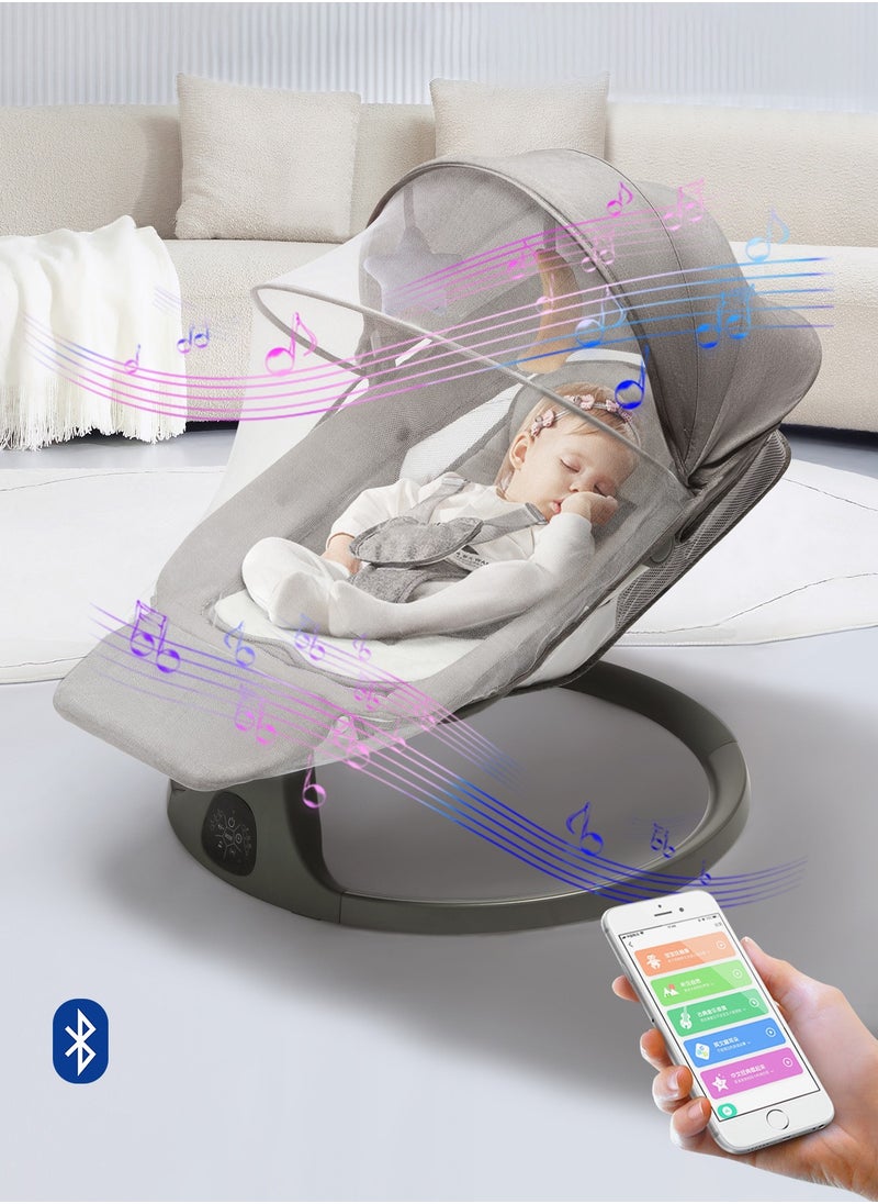 XiuWoo Multi-Functional Baby Swing Bassinet With Remote Control And Toys Electric Baby Rocking Chair Remote Control Swing With 5 Speeds, Footrest, Music Playing, Mosquito Net, Sunshade And Hanging Toys For Entertainment  - Image 1