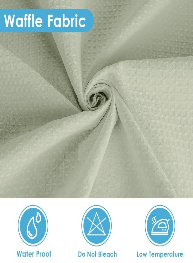 Nesphy Shower Curtain and Liner, Sage Green Ombre Striped 3 in 1 Shower Curtain and PEVA Liner Set with 12 Rust-Resistant Metal Hooks, Waterproof Fabric Shower Curtains for Bathroom, 72 W x 72 H - Image 3