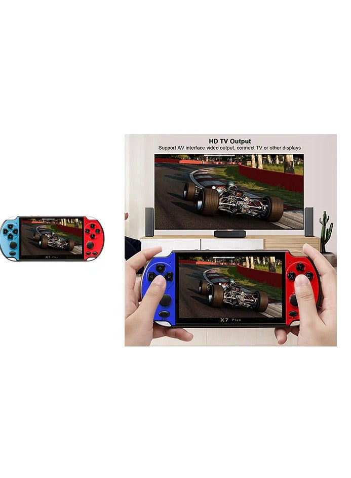 وحدة تحكم ألعاب الفيديو X7 Plus مشغلات ألعاب محمولة مزودة بذراعين هزازتين وشاشة مقاس 5.1 بوصة ووحدة تحكم ألعاب MP5 - Image 4