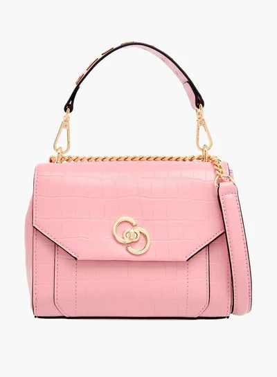 Celeste Womens Croco Textured Satchel Bag