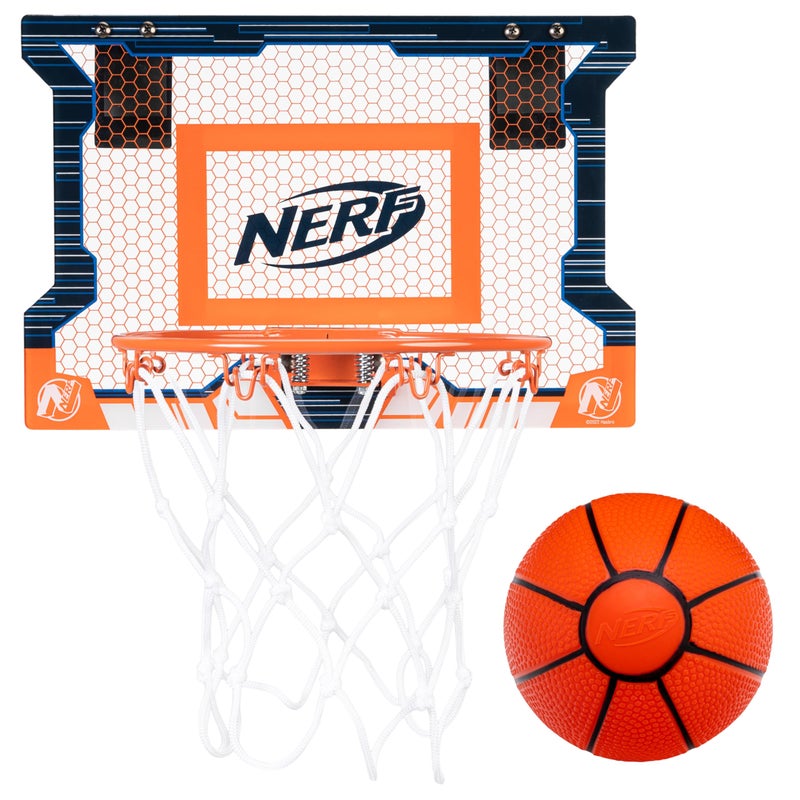 NERF Over the Door Mini Basketball Hoop Set Pro Hoop Mini Basket Set with NERF Foam Basketball Steel Rim Great for Dunking Perfect Bedroom Office Accessory - Image 2