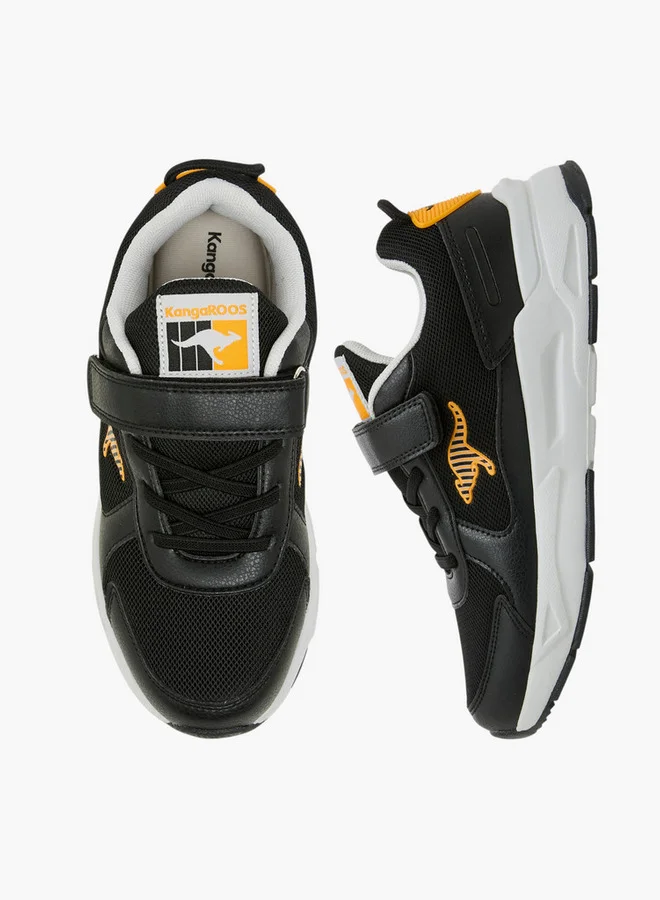kangaROOS Boys' Panelled Sneakers with Hook and Loop Closure - RAVE 1