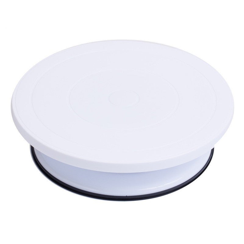 Inditradition Cake Decorating Revolving Turntable 28 CM White BPA Free Plastic 360 Degree Rotating - Image 4