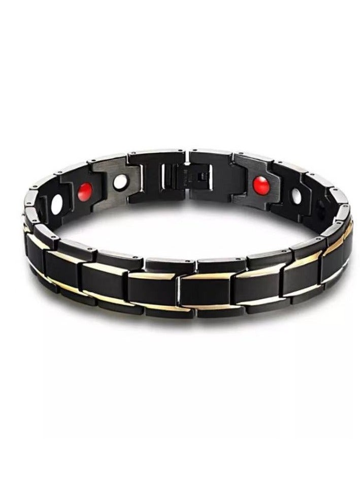 Men's Magnetic Bracelet，Magnetic Bracelets Classic Balck Titanium Steel Bracelet - Image 3