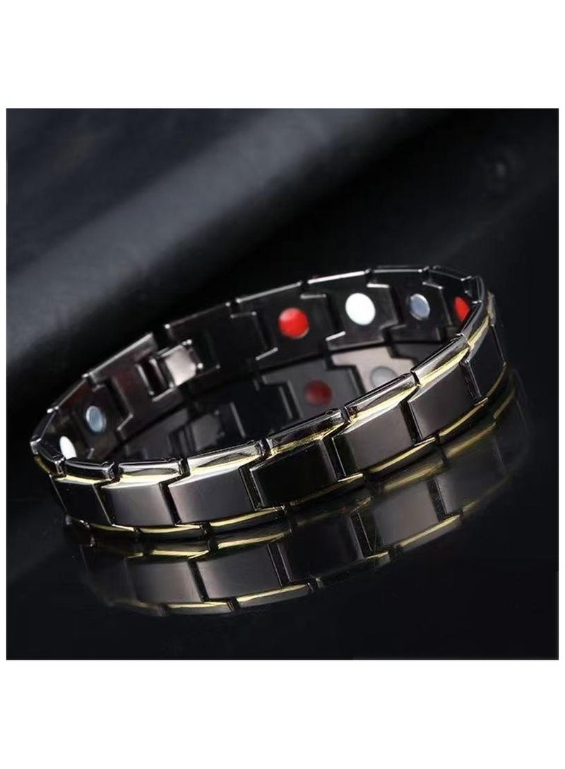 Men's Magnetic Bracelet，Magnetic Bracelets Classic Balck Titanium Steel Bracelet - Image 1