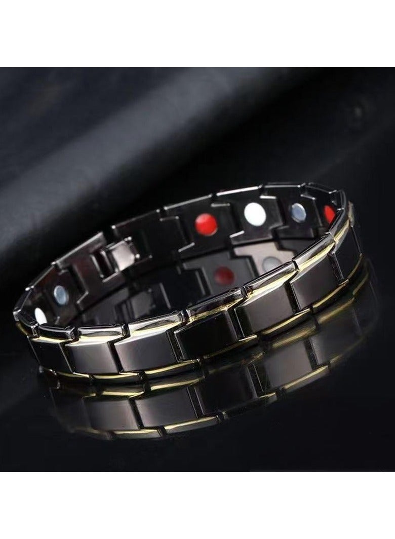 Men's Magnetic Bracelet，Magnetic Bracelets Classic Balck Titanium Steel Bracelet - Image 4
