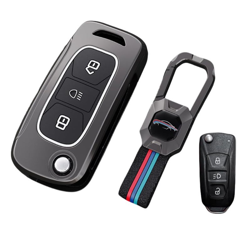 CONTACTS غطاء مفتاح السيارة من كونتاكتس متوافق مع تاتا - يناسب نكسون، هارير، ألتروز، تياغو، تيغور، سافاري والمزيد - Image 1
