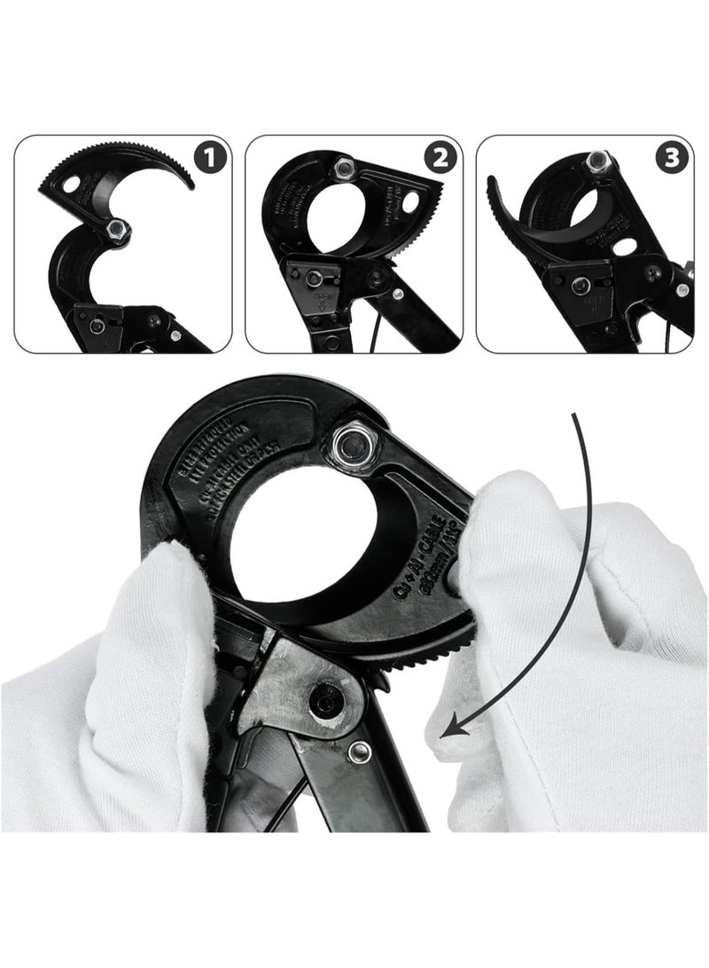 GGOOT Diy Hand Tools Hardware Portable Ratcheting Wire Cutting Tool Ratchet Cable Cutter Cutting Below 240mm² Lightweight Cutting Hand Tool With Anti-Slip Handle And Safety Lock - Image 4