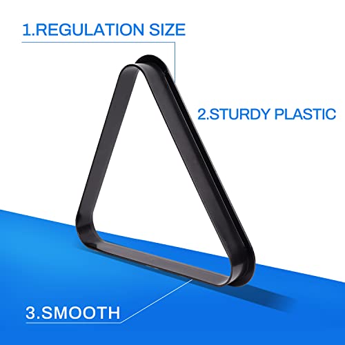 GSE Games & Sports Expert Black Plastic Billiard 8-Ball Triangle Racks or 9-Ball Diamond Pool Ball Racks Fit Standard 2-1/4" Billiard Pool Balls (8 Ball Triangle) - Image 2