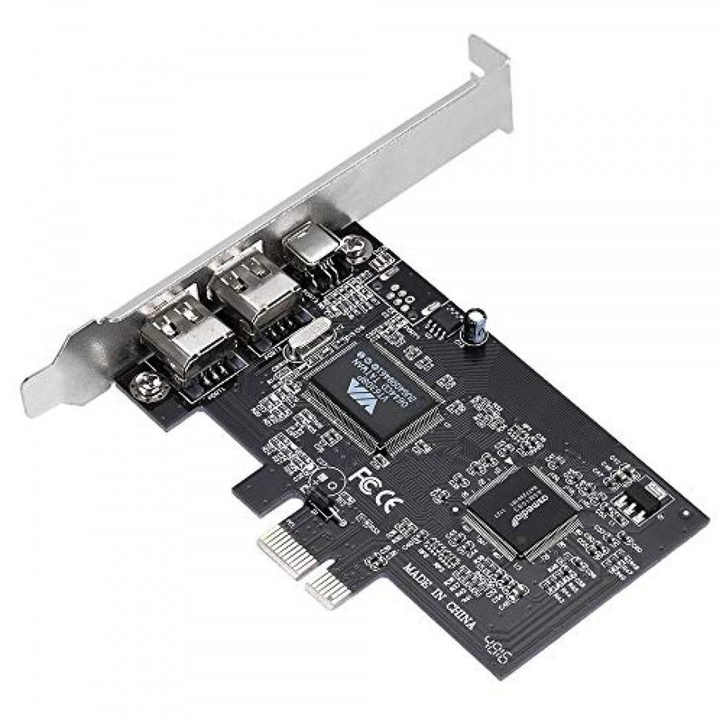 PCIE Firewire Card, PCIE 1394A Firewire Expansion Card PCI Express IEEE 1394 Adapter Controller Card with Firewire Cable for Windows 10/8 / 7 / Vista/XP / 2000