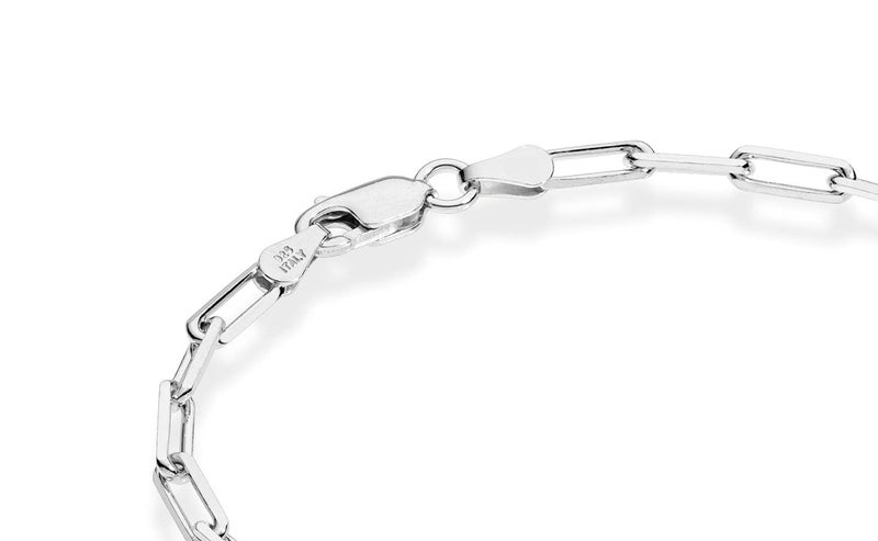 Miabella Solid 925 Sterling Silver Italian 3mm Paperclip Link Chain Bracelet for Women Men, Made in Italy (Length 7.5 Inches) - Image 3