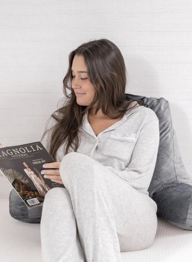 milliard Reading Pillow with Shredded Memory Foam, Large Adult Backrest with Arms, Support for Sitting in Bed, Includes Washable Cover (Sit up Pillow) - Image 2