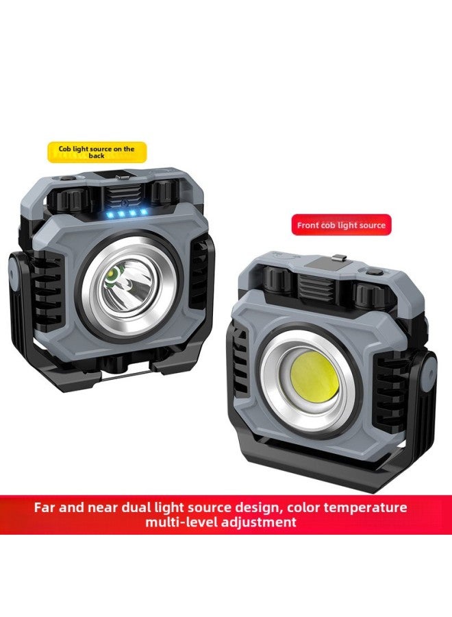 Loquat Outdoor Strong Light Work Light Camping Light Keychain Light Portable Flashlight Rechargeable Magnetic Car Maintenance Light-Color:5130 (black) Color Box Packaging - Image 3