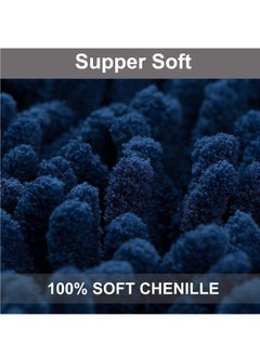 TYCOM Tycom Bathroom Rugs Bath Mat Non Slip Fluffy Soft Plush Microfiber Shower Carpet Rug Washable Non-Slip Carpet Mat for Bathroom Floor 50 By 80 CM Long Dark Blue.  - Image 3