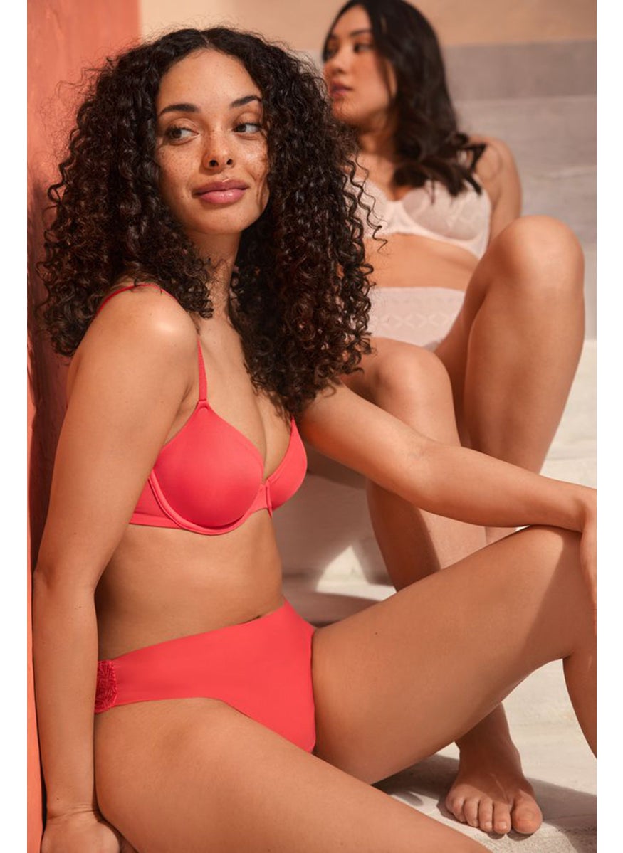 Tchibo Women 2 Pc Textured Magic-Cut Brazilian Briefs, Red  - Image 1