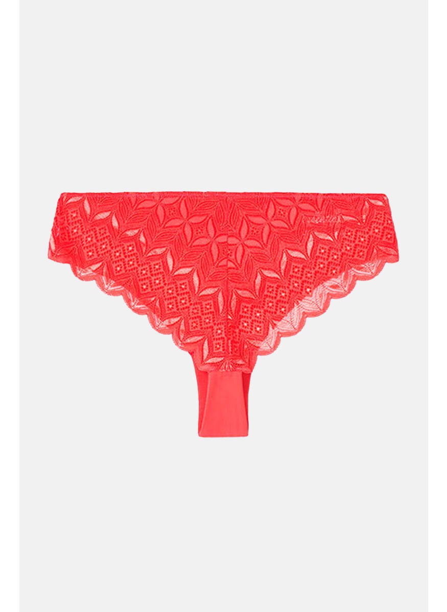 Tchibo Women 2 Pc Textured Magic-Cut Brazilian Briefs, Red  - Image 3
