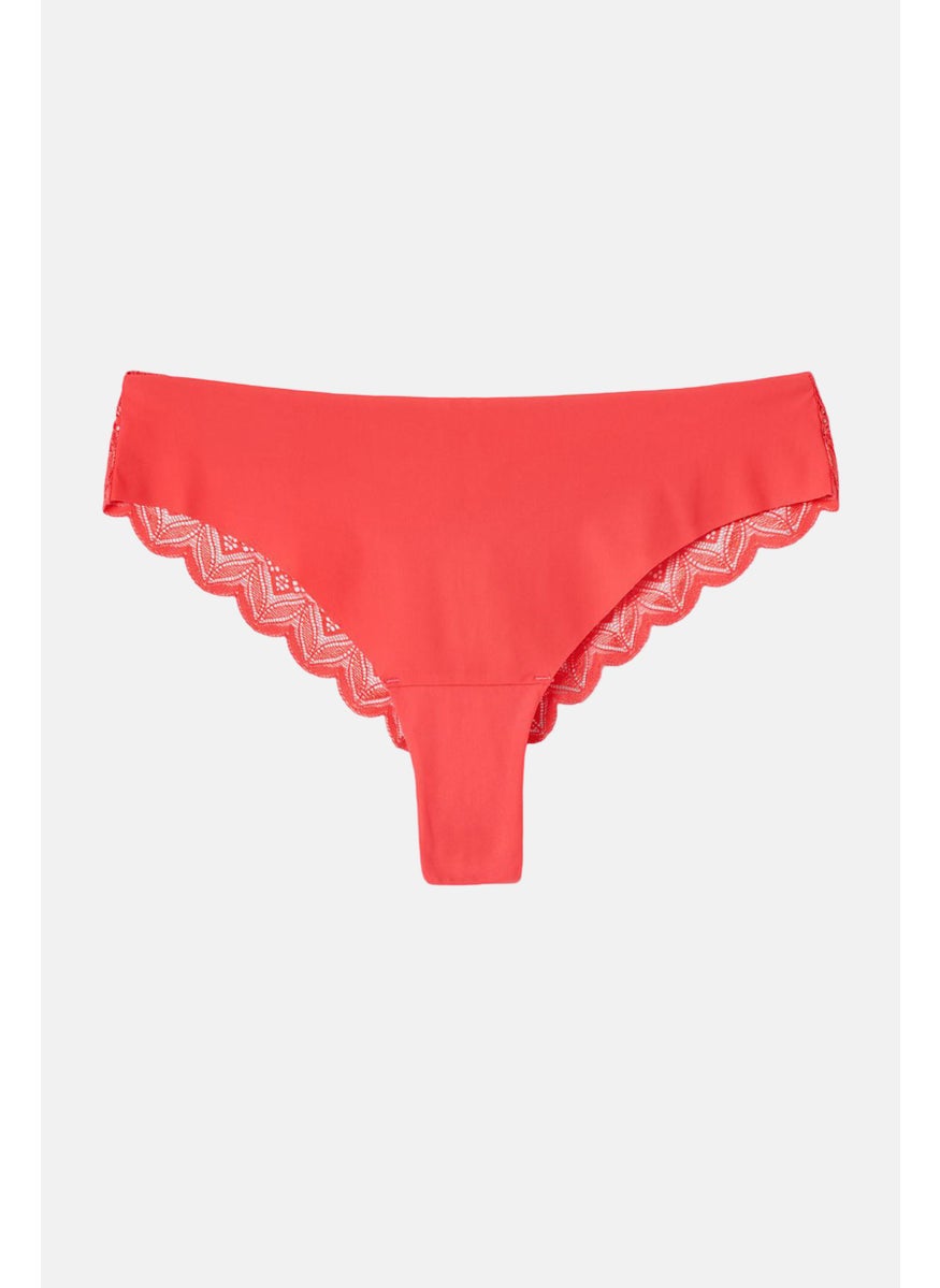 Tchibo Women 2 Pc Textured Magic-Cut Brazilian Briefs, Red  - Image 4