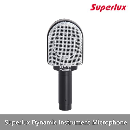 Superlux PRA628MKII Professional Dynamic Instrument Microphone, Wired Super-Cardioid Mic for Guitar/Bass Amps & Live Sound. Recording for Studio and Live Performance, Road-Ready with Clamp & Bag - Image 3