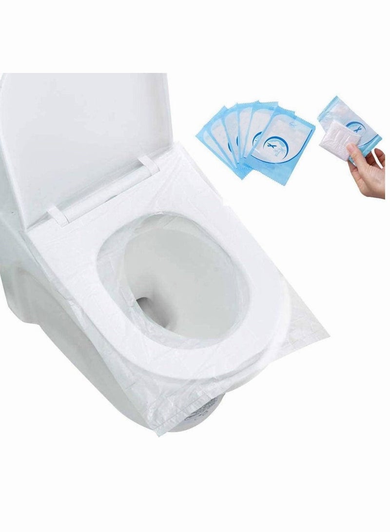طقم غطاء مقعد المرحاض للاستخدام لمرة واحدة مكون من 50 قطعة شفاف - Image 1