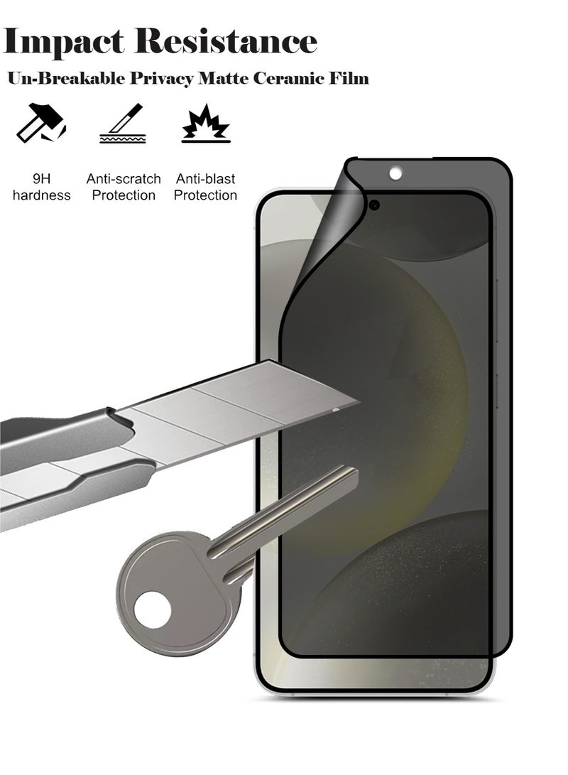 Techie واقي شاشة كامل مقاوم للانفجار مصنوع من السيراميك غير اللامع للخصوصية لهاتف Samsung Galaxy S24 2024 - Image 4