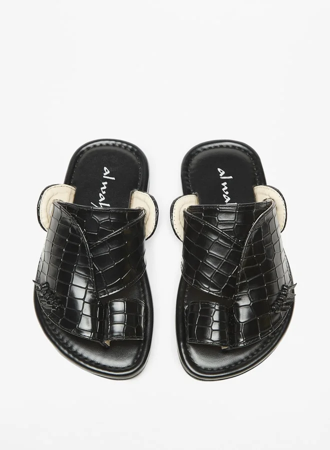 Al Waha Boys Textured Slip-On Arabic Sandals