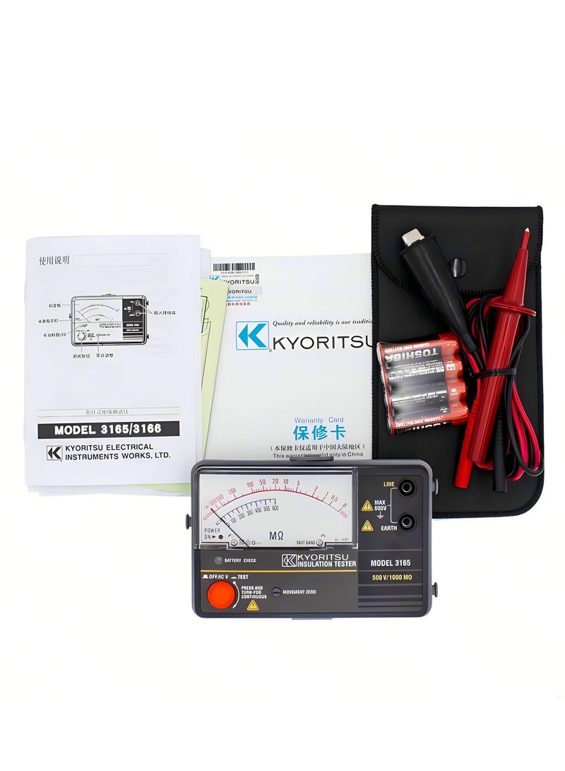 Kyoritsu KEW 3165 Analog Insulation Tester (500V/1000MΩ) - Image 2