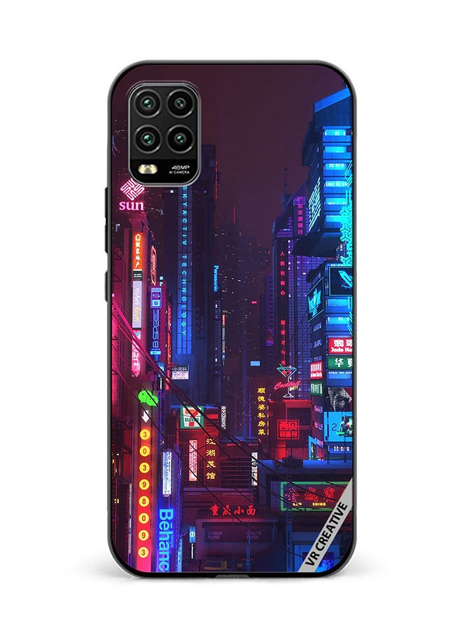 VR CREATIVE Protective Case Cover For Xiaomi Mi 10 Lite 5G Street Nights Design Multicolour  - Image 1