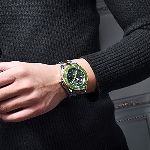 LONGBO Master Green and Gold Color Dial Royale Analog Stainless Steel Watch for Men - Image 3
